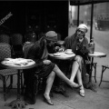 Young Women Outside of a Café