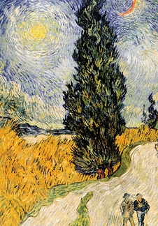 van Gogh - Landstraße mit Zypressen