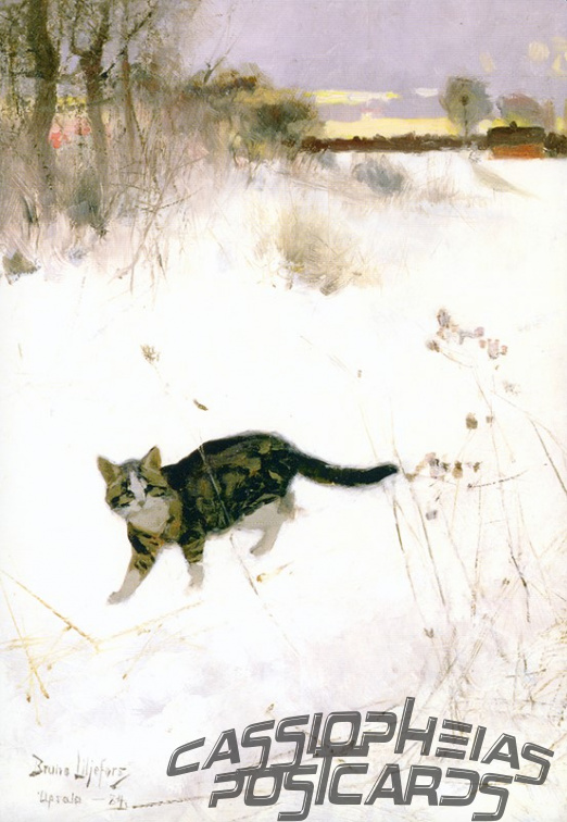 Liljefors - Cat stalking over snow