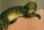 Steinlen - Winter, cat on a cushion