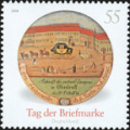 [2008] Schützenscheibe von 1835 in Ohrdruf(f), Ankunft des ersten Eilwagens (Postkutsche)