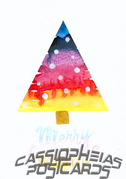 Watercolour: Christmas Tree (Rainbow)