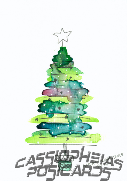 Watercolour: Christmas Tree (Lines)