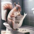 Squirrel on Toilet
