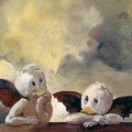 Discarded Oil Sketch for the Cherubs of the Sistine Madonna