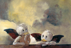 Discarded Oil Sketch for the Cherubs of the Sistine Madonna